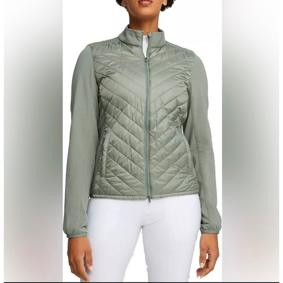 Primaloft‎ golf Jacket Quilted Puffer Lightweight Coat Olive Green - Picture 1 of 9